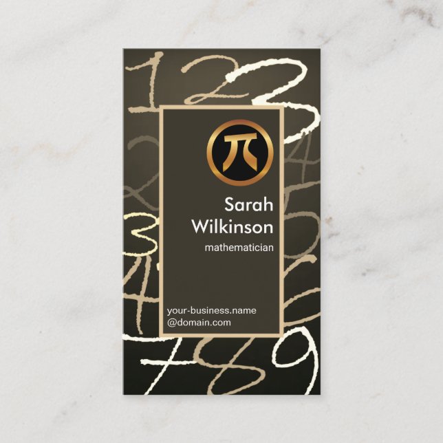 Stylische Zahlen Graffiti Border Mathe Statistiker Visitenkarte (Vorderseite)