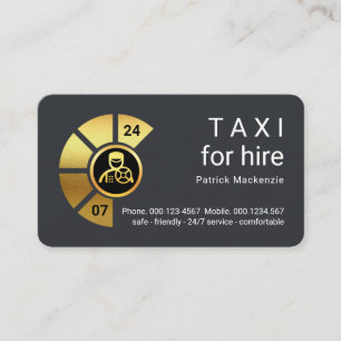 Stylischer 24-7-Taxidienst Visitenkarte