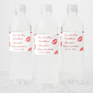 Stylischer Abschied von der Miss mit roten Lippen  Wasserflaschenetikett
