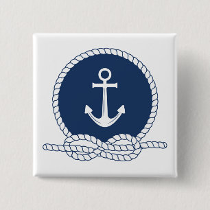 Stylischer Anker und Seil Button