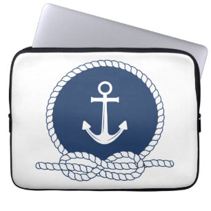 Stylischer Anker und Seil Laptopschutzhülle