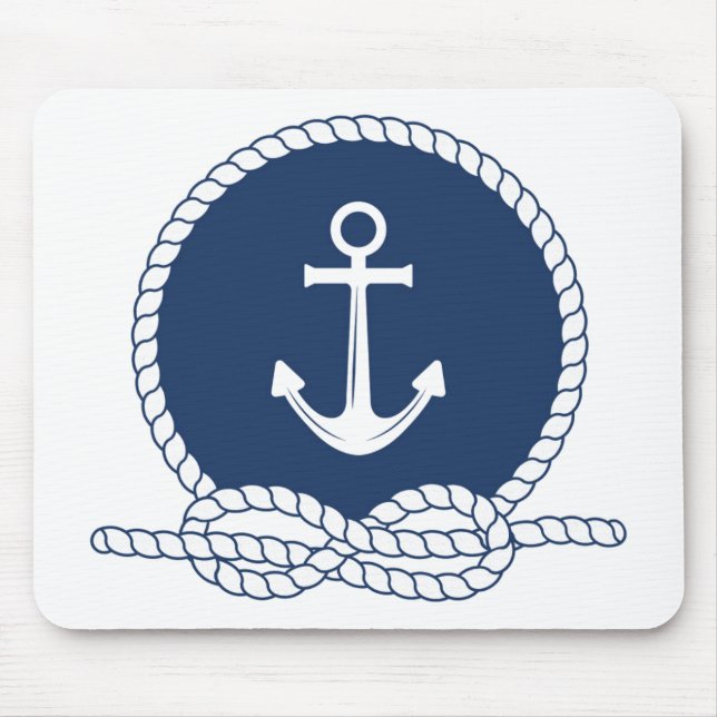 Stylischer Anker und Seil Mousepad (Vorne)