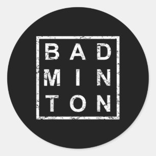 Stylischer Badminton Runder Aufkleber