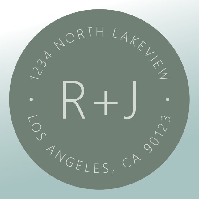 Stylischer bearbeitbarer Monogramm- und Circular T Runder Aufkleber (Von Creator hochgeladen)