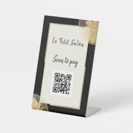 Stylischer Business QR Code Black Gold Scan zu bez Sockelschild