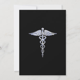 Stylischer Chrome wie Caduceus Medical Symbol