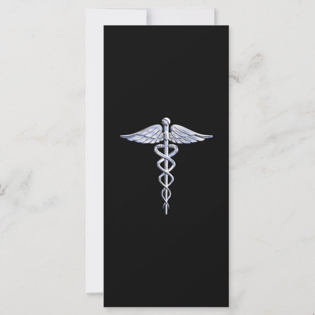 Stylischer Chrome wie Caduceus Medical Symbol (Vorderseite)