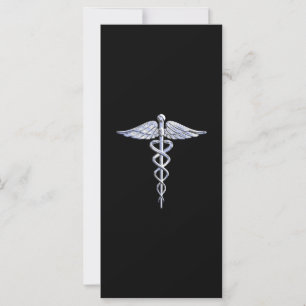 Stylischer Chrome wie Caduceus Medical Symbol