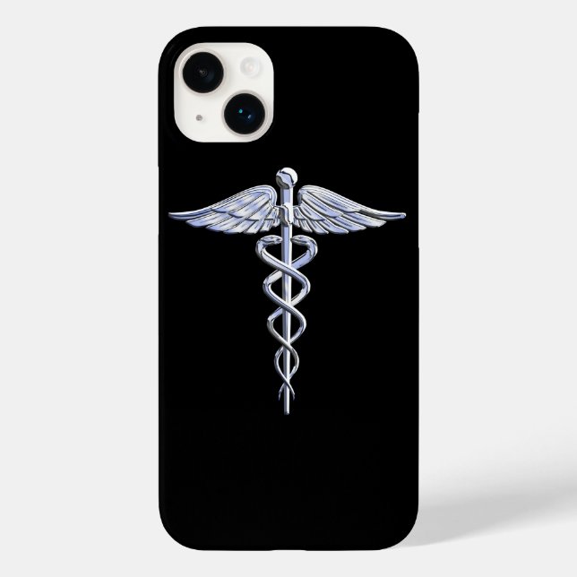 Stylischer Chrome wie Caduceus Medical Symbol Case-Mate iPhone Hülle (Rückseite)