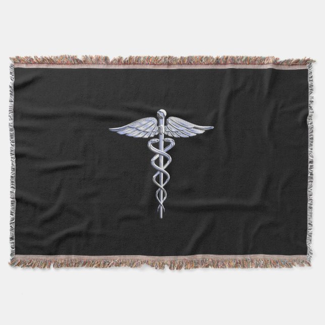 Stylischer Chrome wie Caduceus Medical Symbol Decke (Vorderseite)