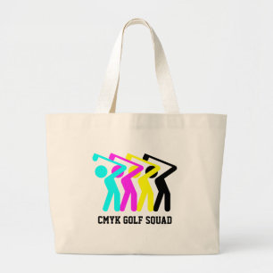 Stylischer CMYK-Golfer Jumbo Stoffbeutel