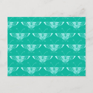 Stylischer Deko-Schmetterling - Türkis und Aqua Postkarte