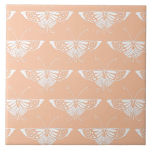 Stylischer Deko-Schmetterling - Weichpfirsich Fliese