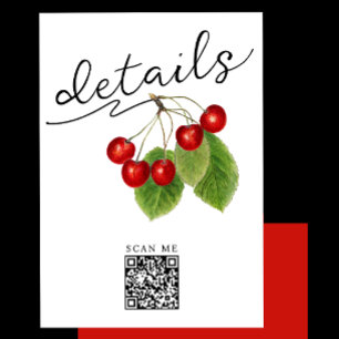 Stylischer Digital-QR-Code für White Red Cherry Begleitkarte