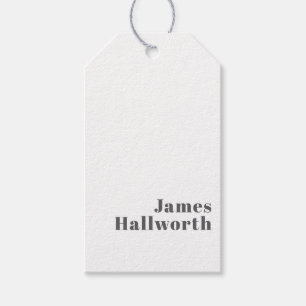 Stylischer editierbarer Retro-Modern-Text Grau Geschenkanhänger