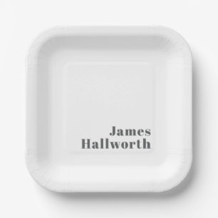 Stylischer editierbarer Retro-Modern-Text Grau Pappteller