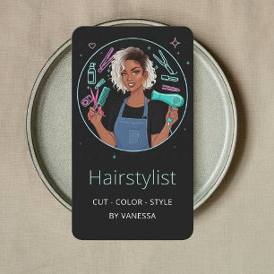Stylischer Friseur Colorist Hairstylist Modern Visitenkarte