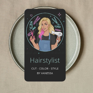 Stylischer Friseur Hairstylist Colorist Haar Schni Visitenkarte