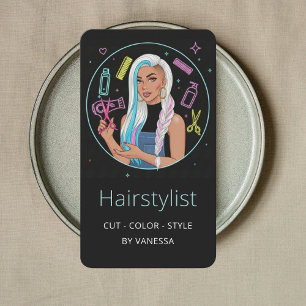 Stylischer Friseur Hairstylist Colorist Haarschnit Visitenkarte