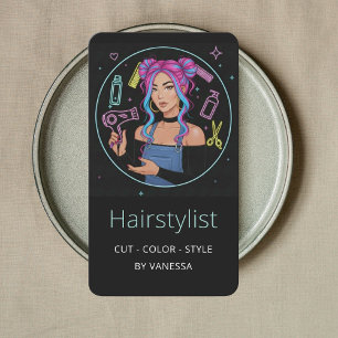 Stylischer Friseur Hairstylist Colorist Haarschnit Visitenkarte