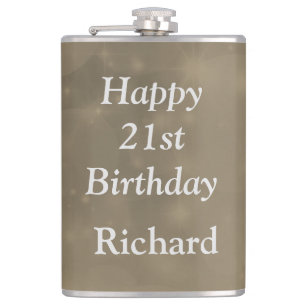 Stylischer Glücklicher 21. Geburtstag Flachmann