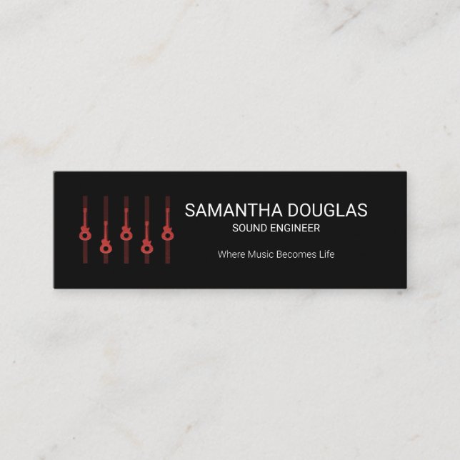 Stylischer Gold Guitar Equalizer Panel Sound Engin Mini Visitenkarte (Vorderseite)