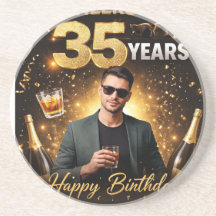 Stylischer Happy Birthday Trinkuntersetzer Geschen