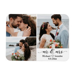 stylischer Herr und Frau Hochzeit 3 Foto Collage M Magnet