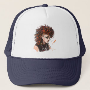 Stylischer Illustrierter Charakter Trucker Hat Truckerkappe