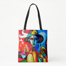 Stylischer Kubismus Lady Tote Bag