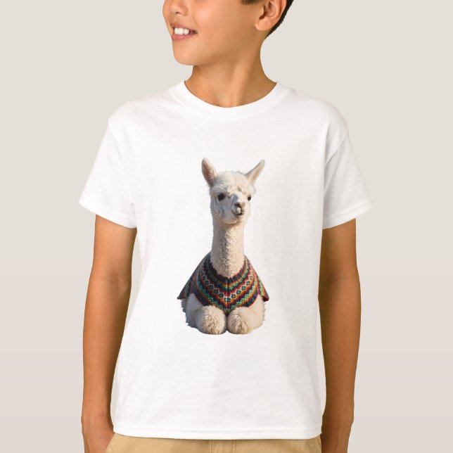 Stylischer Lama in gemütlichem Pullover Kinder (Vorderseite)