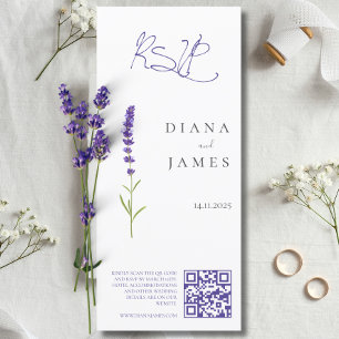 Stylischer Lavender Wedding RSVP QR Code