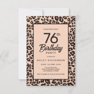 Stylischer Leoparden-Tierdruck-Trend zum 76. Gebur Einladung