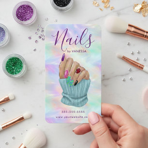 Stylischer Maniküre-Künstler Nagelstudio Chic Opal Visitenkarte