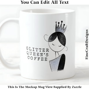 Stylischer, maßgeschneiderter Glitter-Sparkle-Quee Kaffeetasse