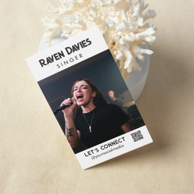 Stylischer Model Actress Singer Headshot QR Code Visitenkarte (Von Creator hochgeladen)