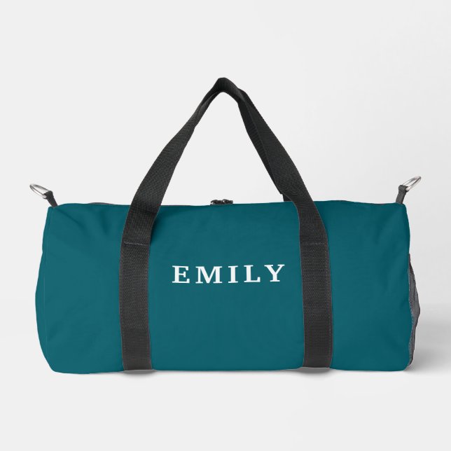 Stylischer moderner maßgeschneiderter Name Reise F Duffle Bag (Vorderseite)