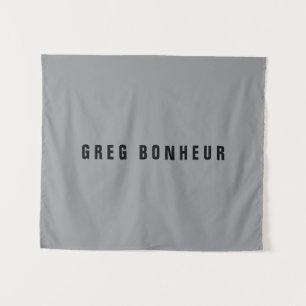 Stylischer moderner Name Grau & Schwarz Wandteppich