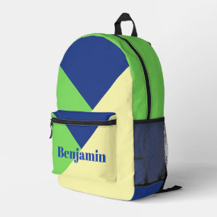 Stylischer moderner trendiger marineblauer individ bedruckter rucksack