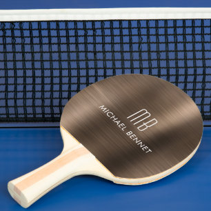 Stylischer Name des Brown Metallic Monogramms Tischtennis Schläger