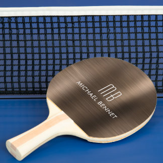 Stylischer Name des Brown Metallic Monogramms Tischtennis Schläger