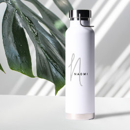 Stylischer Name für Monogramm-Skript Trinkflasche