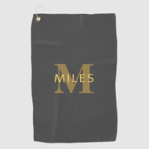 Stylischer Name & Monogramm | Gold & Dunkelgrau