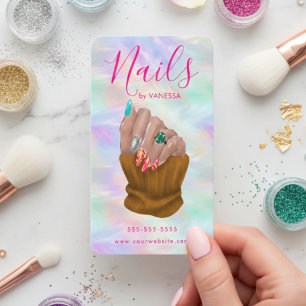 Stylischer Opal-Manicurist-Künstler-Nagelsalon Mod Visitenkarte