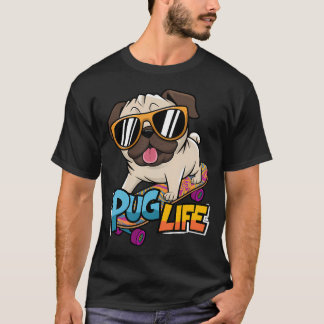 Stylischer Pug auf Skateboard-Grafik Perfekt für O T-Shirt