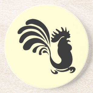 Stylischer Rooster Sandstone Untersetzer