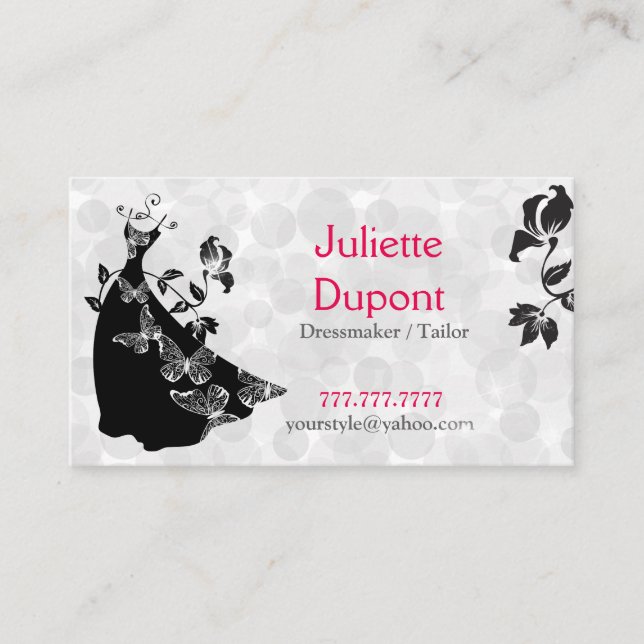 Stylischer Schneidersalon für Schneiderinnen und S Visitenkarte (Vorderseite)