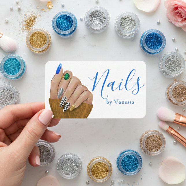 Stylischer Schönheitsprofi-Nageltechniker Chic Visitenkarte (Von Creator hochgeladen)