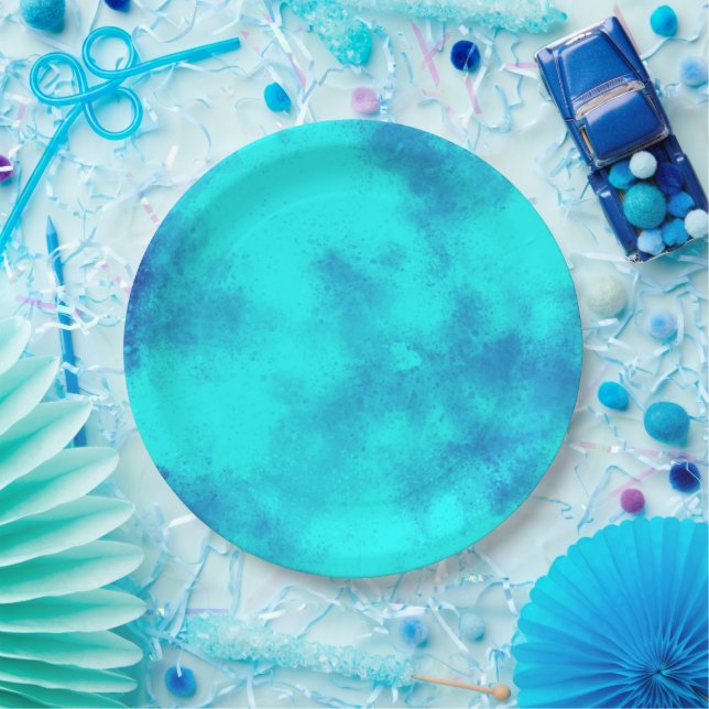 Stylischer Storm Cloud-Effekt Blau Pappteller (Party)