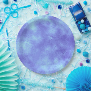 Stylischer Storm Cloud-Effekt Blau Pappteller